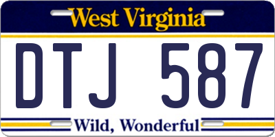 WV license plate DTJ587