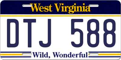 WV license plate DTJ588