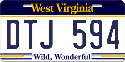 WV license plate DTJ594
