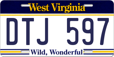 WV license plate DTJ597