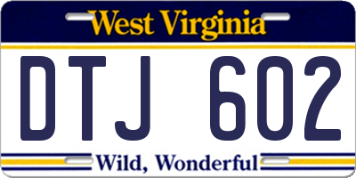 WV license plate DTJ602