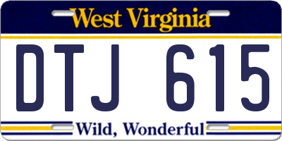 WV license plate DTJ615