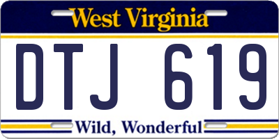 WV license plate DTJ619