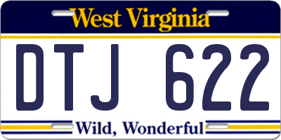 WV license plate DTJ622