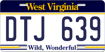 WV license plate DTJ639