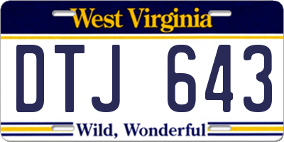 WV license plate DTJ643
