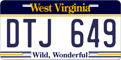 WV license plate DTJ649