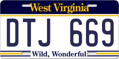 WV license plate DTJ669