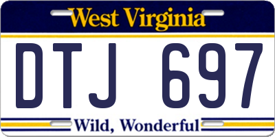 WV license plate DTJ697