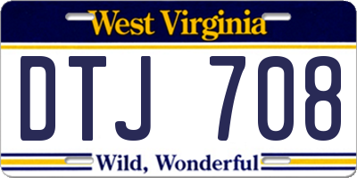 WV license plate DTJ708
