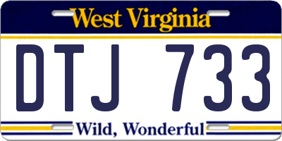 WV license plate DTJ733