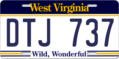 WV license plate DTJ737