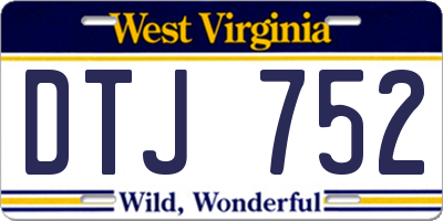 WV license plate DTJ752