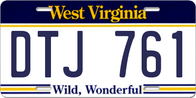 WV license plate DTJ761