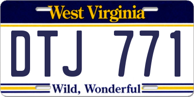 WV license plate DTJ771