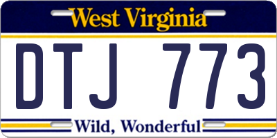 WV license plate DTJ773