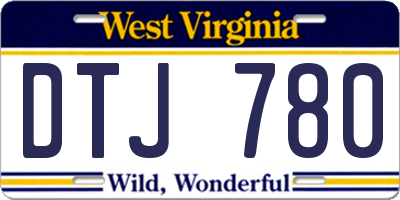 WV license plate DTJ780