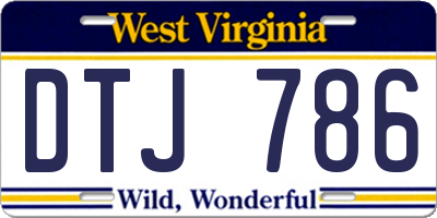 WV license plate DTJ786