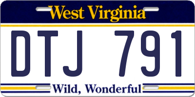 WV license plate DTJ791