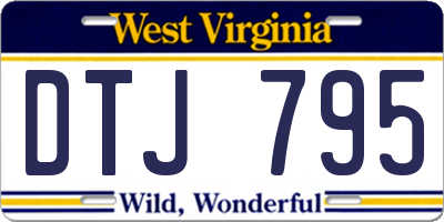 WV license plate DTJ795