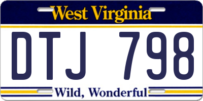 WV license plate DTJ798