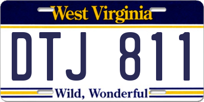 WV license plate DTJ811