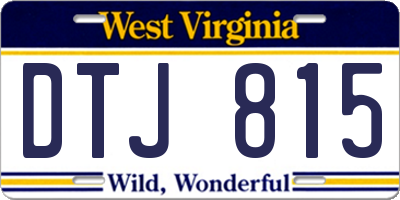 WV license plate DTJ815