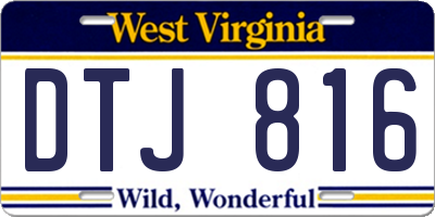WV license plate DTJ816