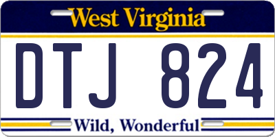 WV license plate DTJ824
