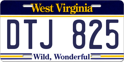 WV license plate DTJ825
