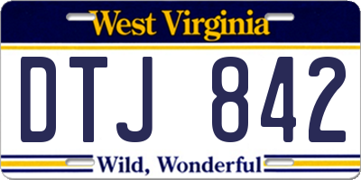 WV license plate DTJ842