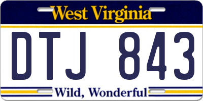 WV license plate DTJ843
