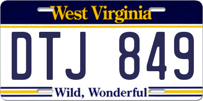 WV license plate DTJ849