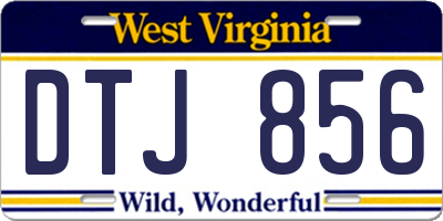 WV license plate DTJ856