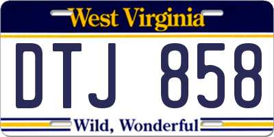 WV license plate DTJ858