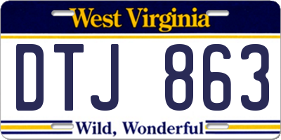 WV license plate DTJ863