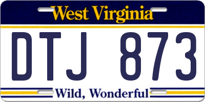 WV license plate DTJ873