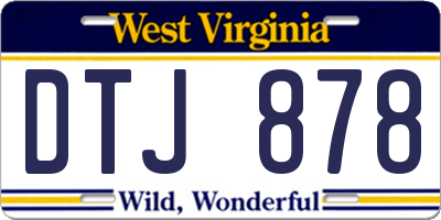 WV license plate DTJ878