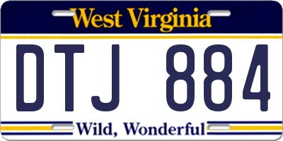 WV license plate DTJ884