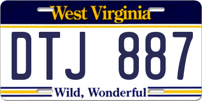 WV license plate DTJ887