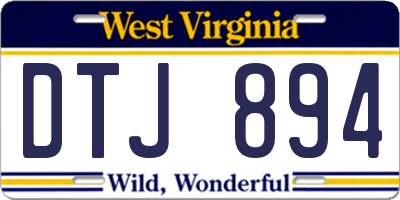 WV license plate DTJ894