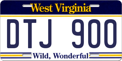 WV license plate DTJ900