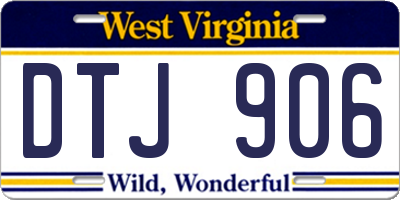 WV license plate DTJ906