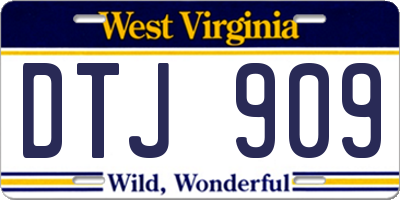 WV license plate DTJ909