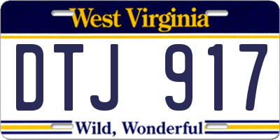 WV license plate DTJ917