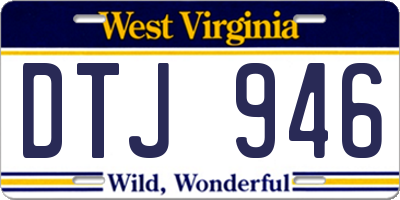 WV license plate DTJ946