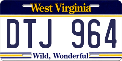 WV license plate DTJ964