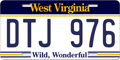 WV license plate DTJ976