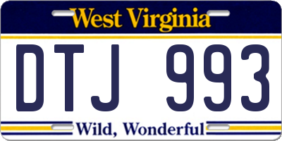 WV license plate DTJ993