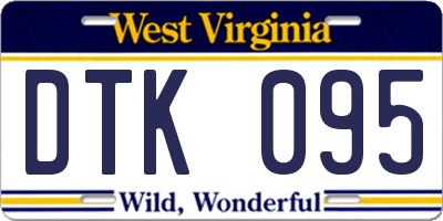 WV license plate DTK095